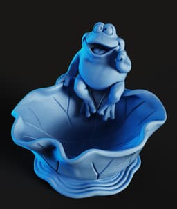 Happy Frog Lily Pad Planter STL | Decor 3D Print | Cute 3d model