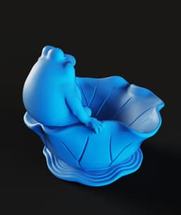 Happy Frog Lily Pad Planter STL | Decor 3D Print | Cute 3d model