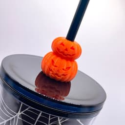 Stacked Jack-O-Lantern Straw Topper 3d model