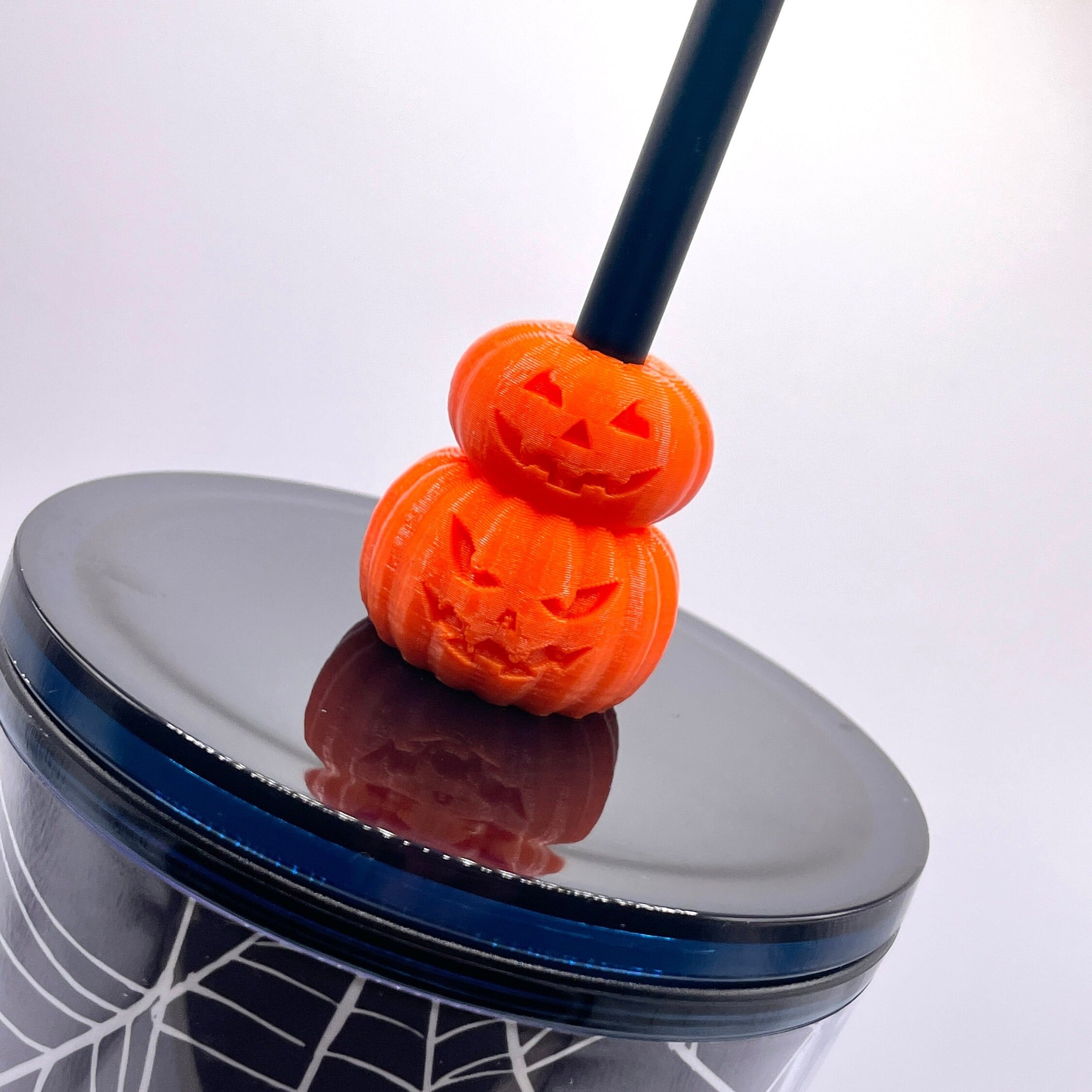 Stacked Jack-O-Lantern Straw Topper 3d model