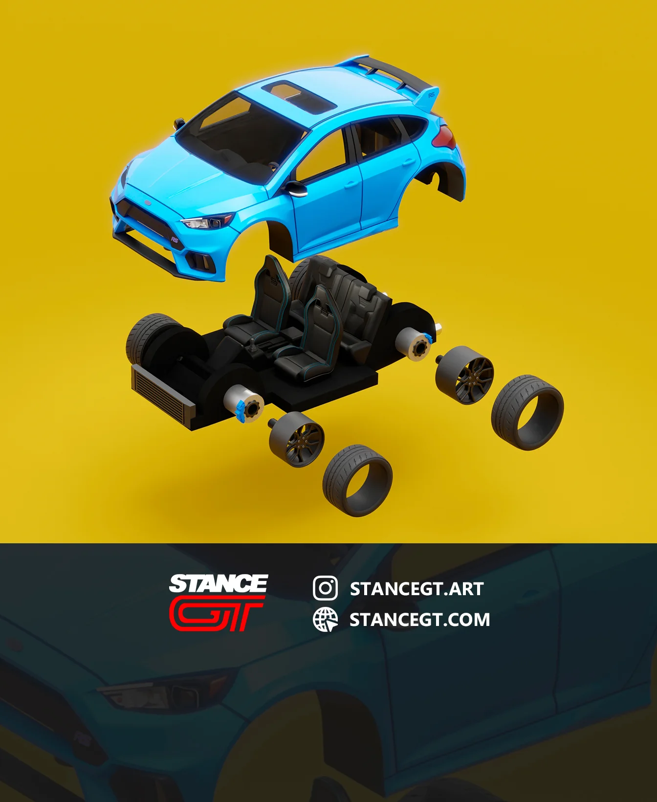 Ford Focus RS mk3 | ORIGINALS | Model kit car 3d model