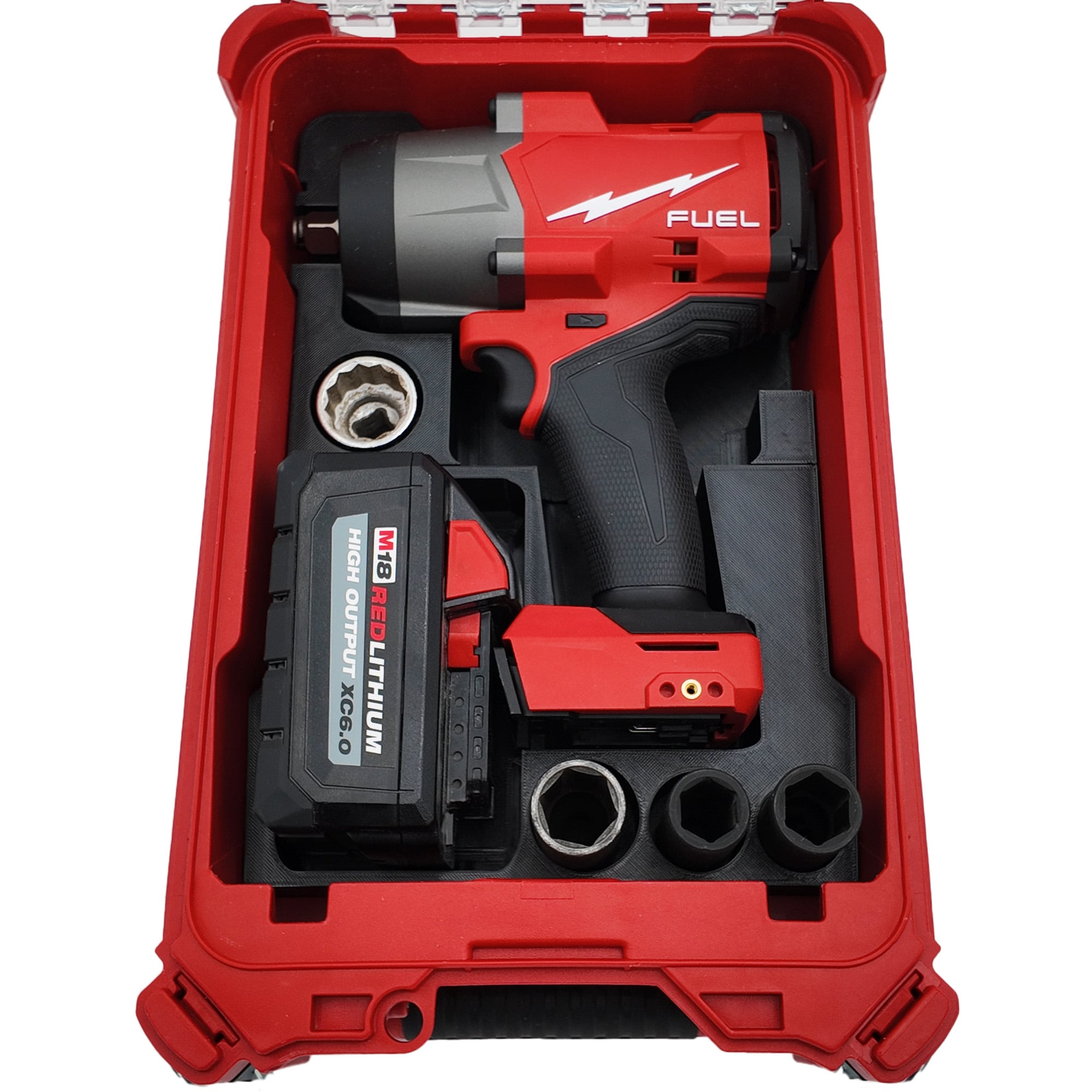 M18 Fuel High Torque Impact Wrench Organizer for Milwaukee Compact Packout 3d model