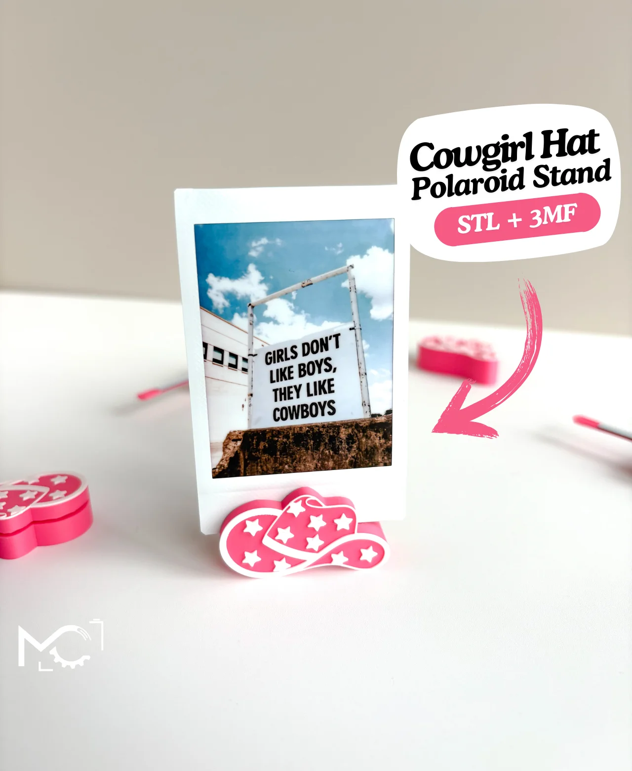 CowgirlHatPolaroidStand 3d model
