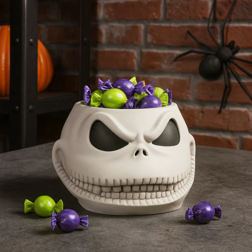 Jack Skull Candy Bowl | Halloween Multi Use Snack and Treat Holder | Kids Treat Holder | Table Decor 3d model