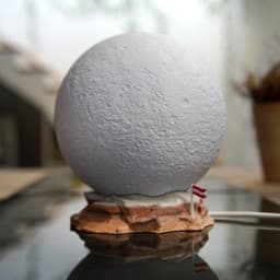 BIG Moon Lamp 200mm High Res E26 Rocky Base 3d model