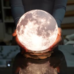 BIG Moon Lamp 200mm High Res E26 Rocky Base 3d model