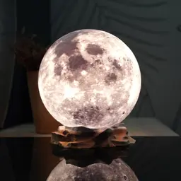 BIG Moon Lamp 200mm High Res E26 Rocky Base 3d model