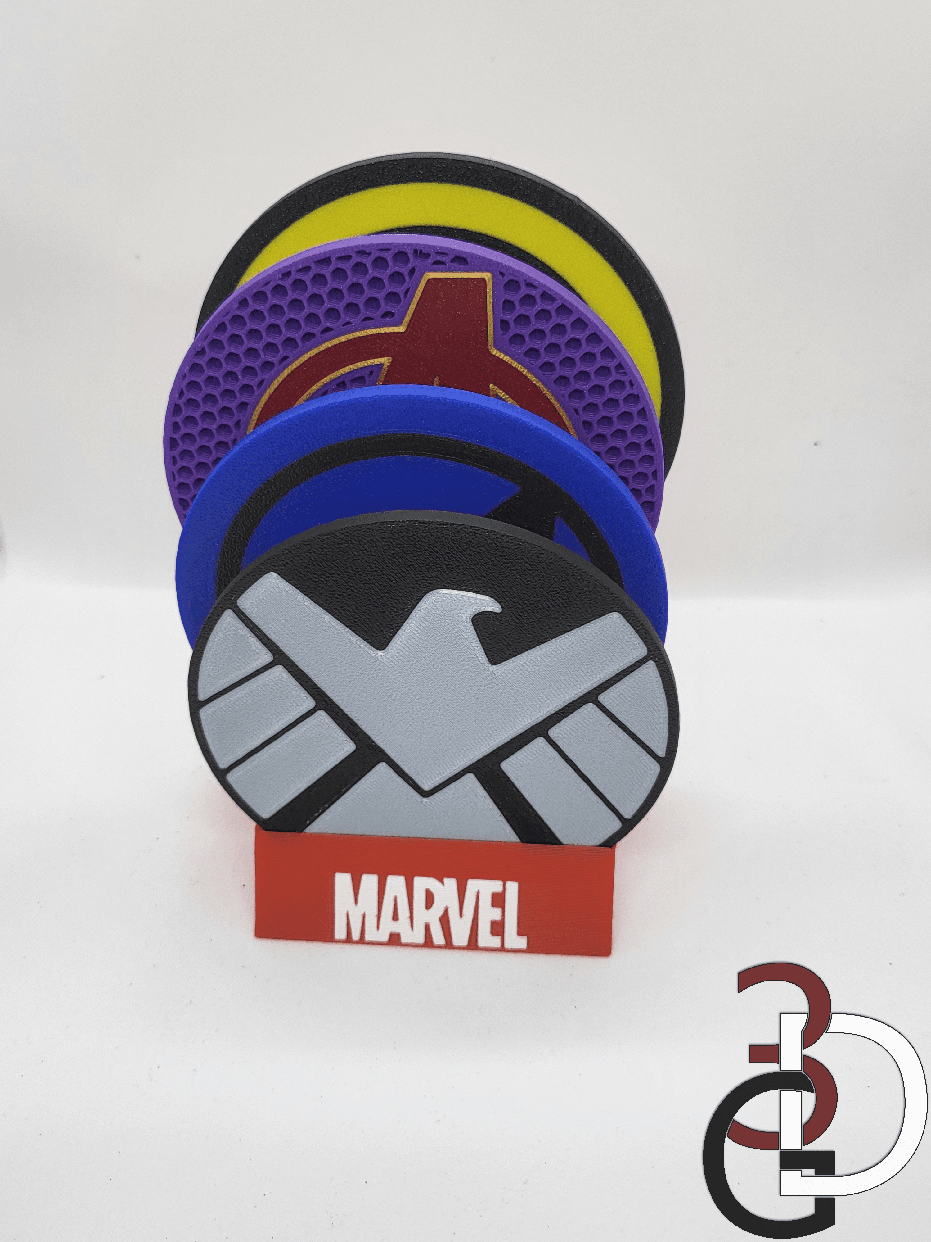 Marvel themed coaster holder 3d model