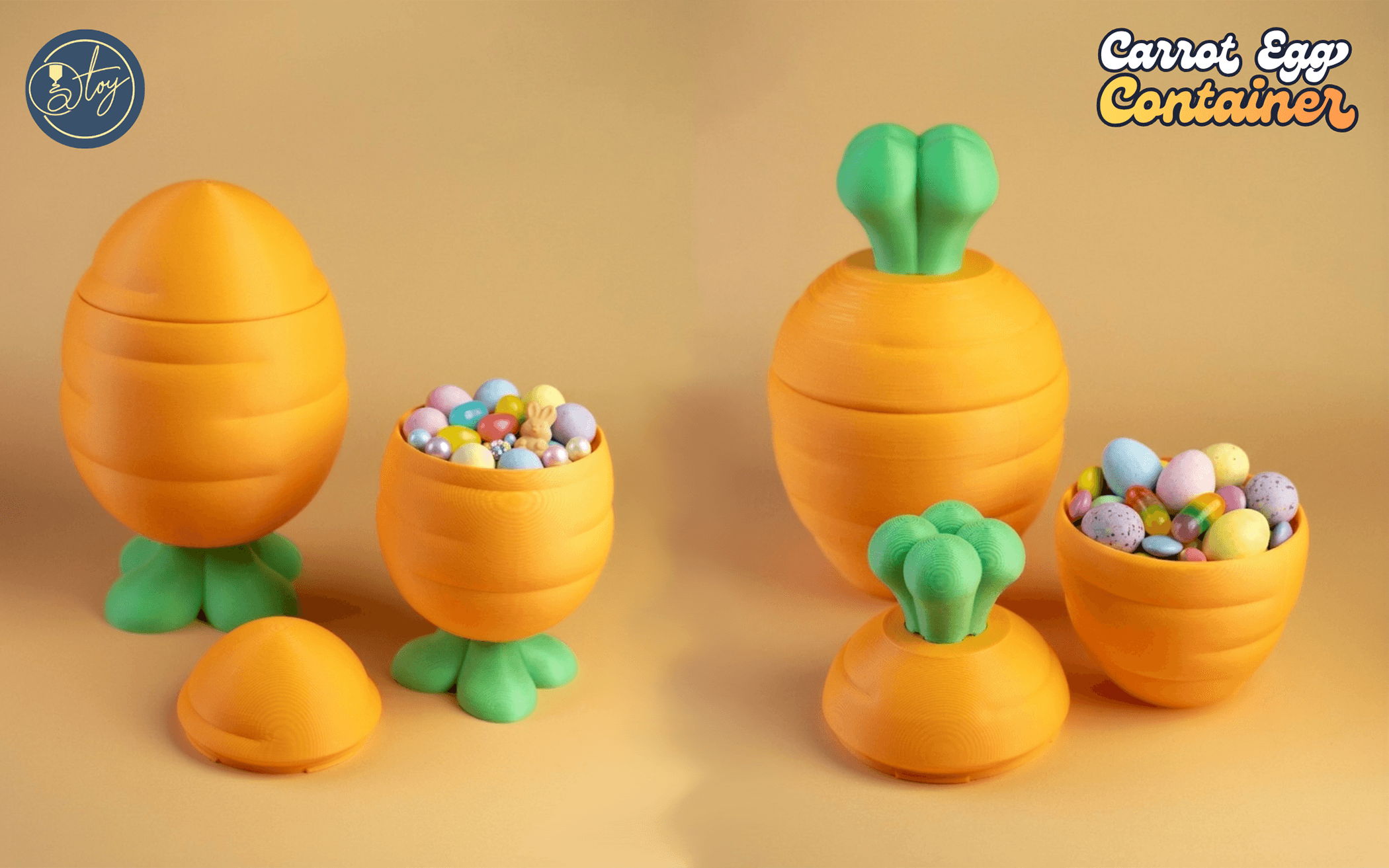 CARROT EGG CONTAINERS 3d model