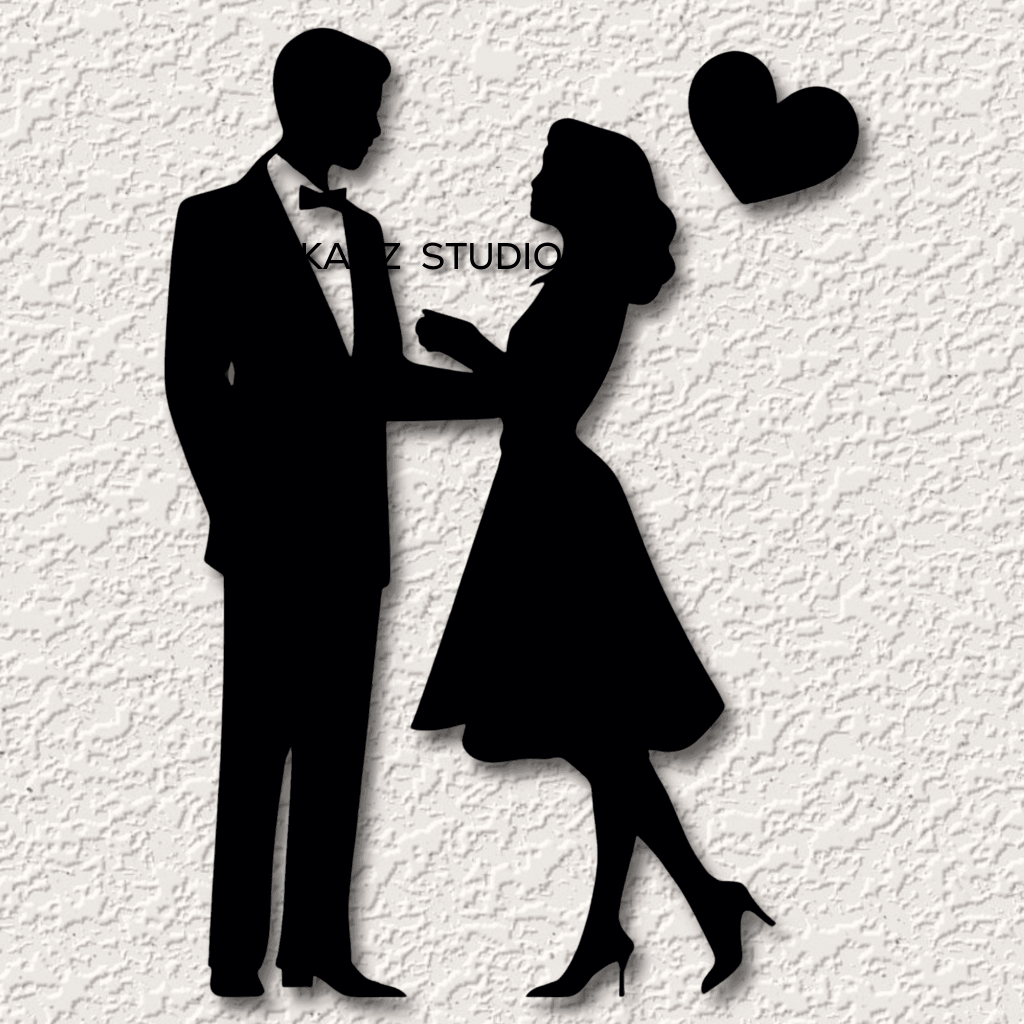 marriage couple wall art lovers wall decor 2d valentines day decoration 3d model