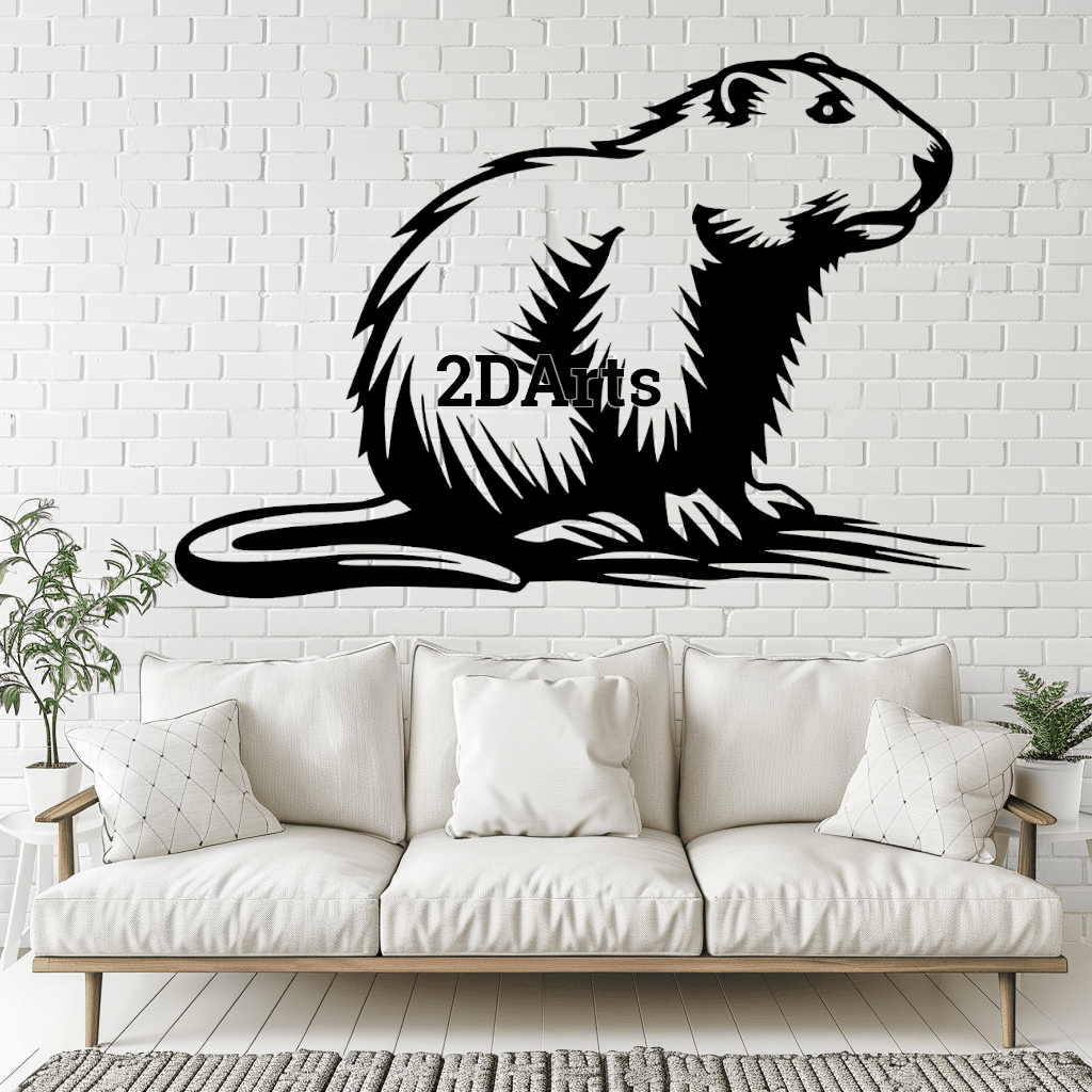 Beaver 2D Wall Art/Window Art - Digital STL & SVG Files for 3D Printing and Laser Cutting 3d model