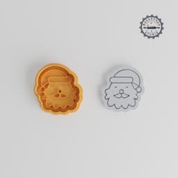 Santa Face Shape Cutter & Stamp Set, Perfect for Cookies or Fondant, 3 Sizes, 6 Pieces, Christmas Baking Decor PRODUCT_4931 3d model