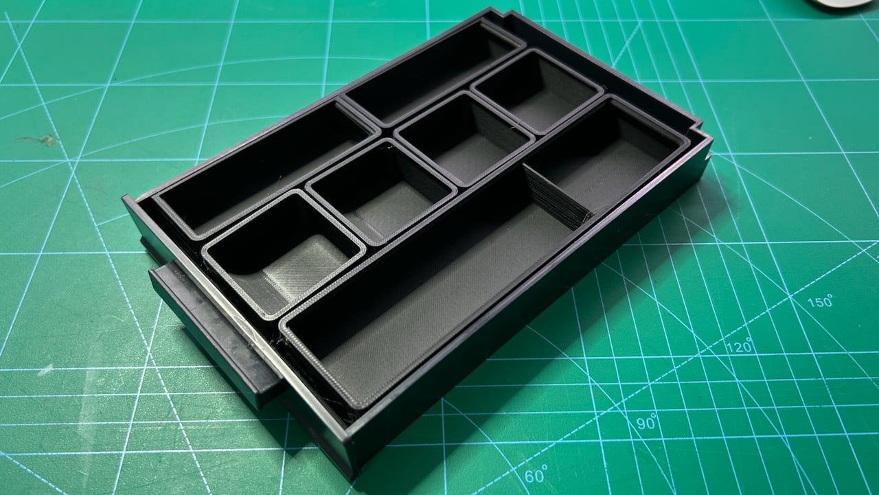 Gridfinity Base and Boxes for Neptune 4 Max Drawer 3d model