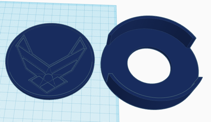 Air Force Coaster with holder 3d model