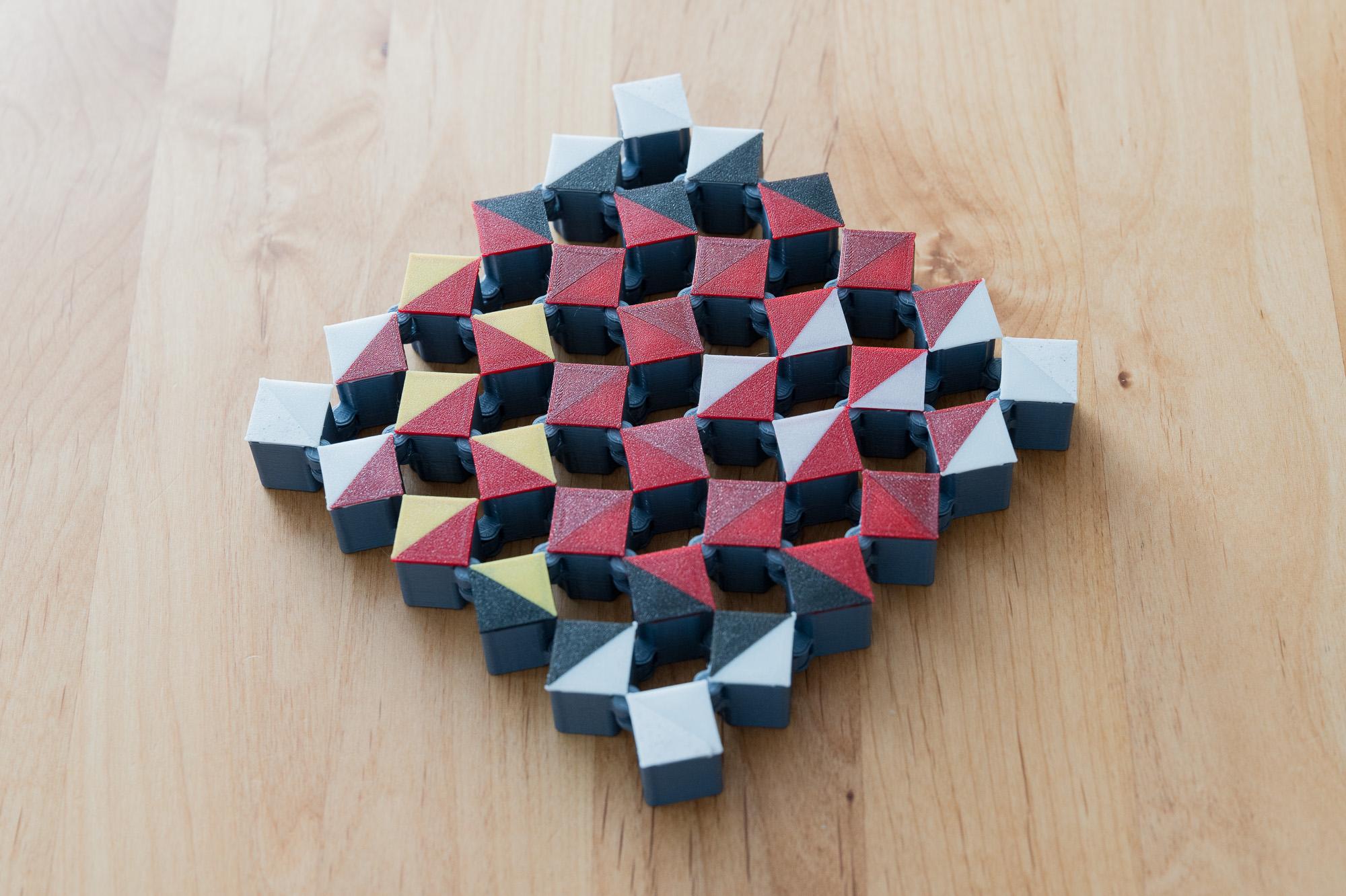 Auxetic Tile // 18mm Diagonal Split - I'm using 18mm tiles, 6x6 - 3d model
