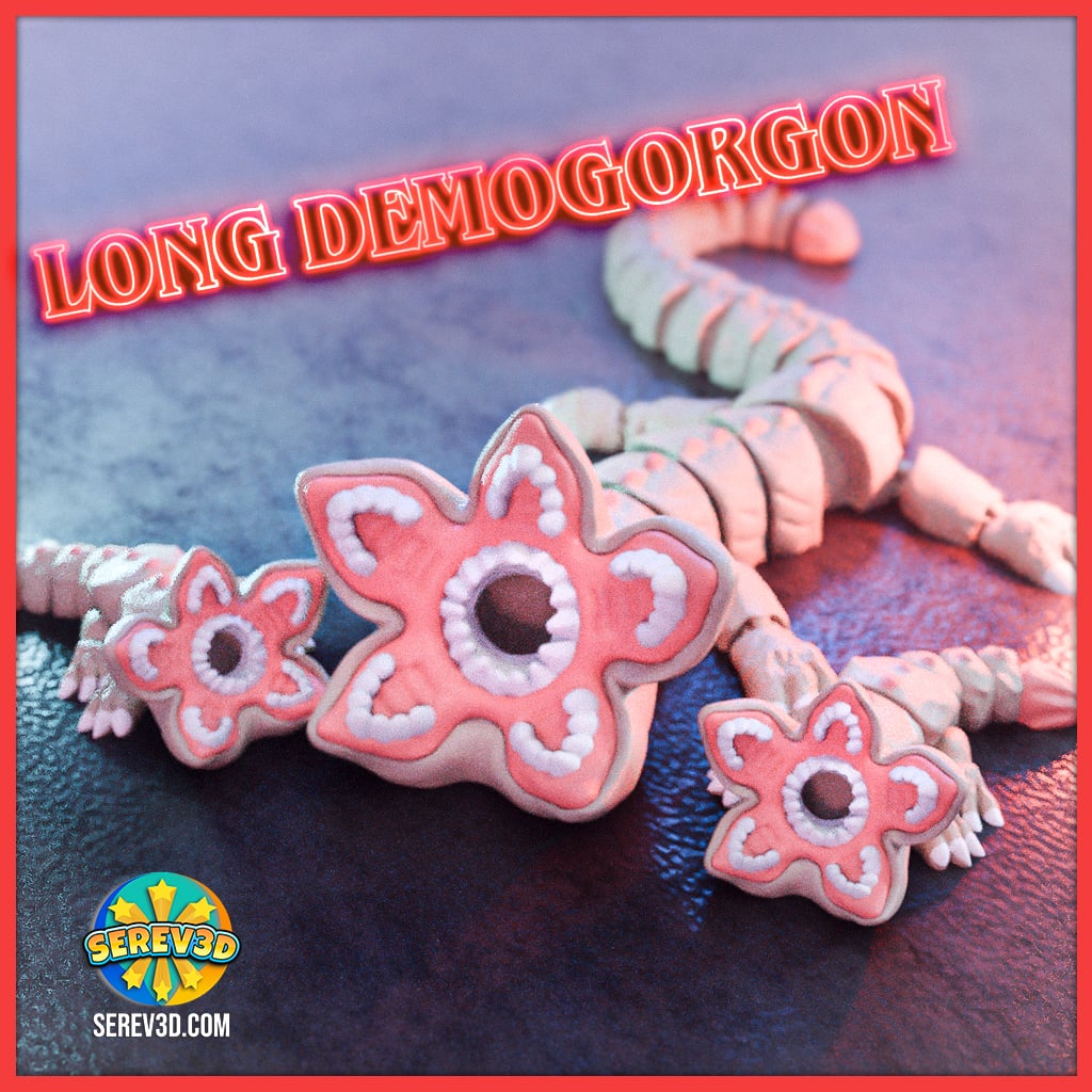 Long Demogorgon Flexi Creature - Articulated Horror Toy Keychain and Fidget - No Supports 3D STL/3МF 3d model