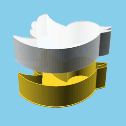Twitter Logo, nestable box (v1) 3d model