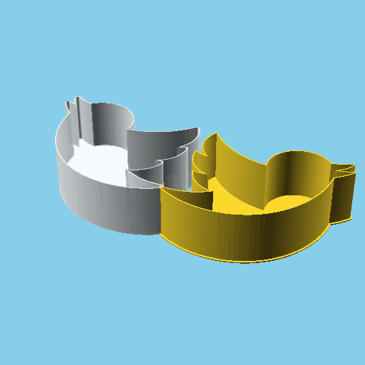 Twitter Logo, nestable box (v1) 3d model