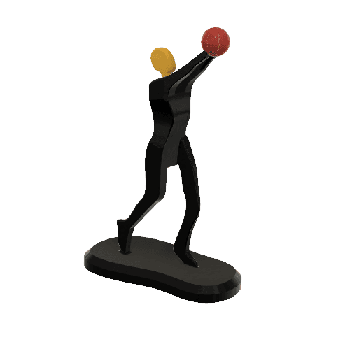 Basketball Athlete Minimalist Square 3d model