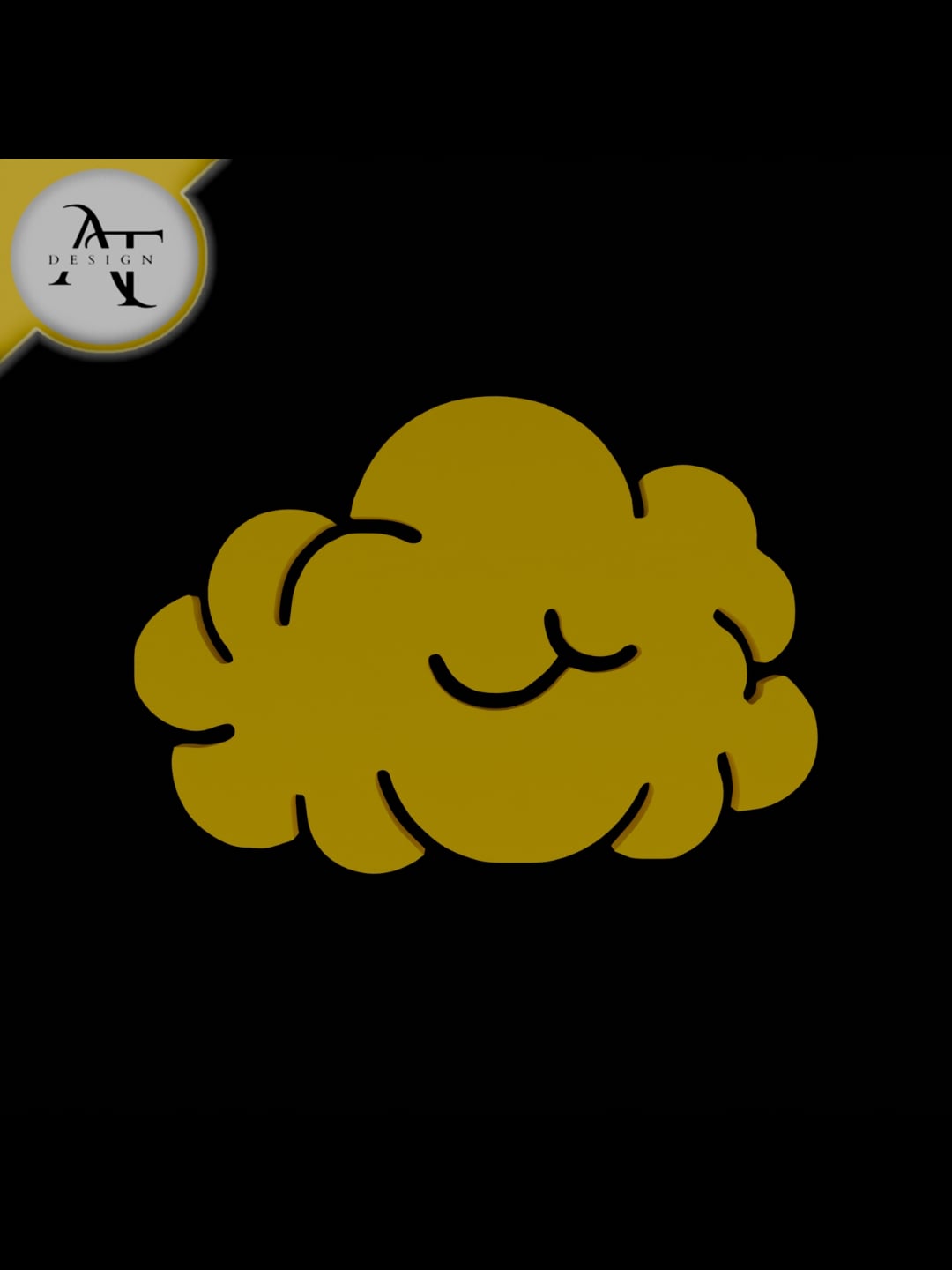 Simple Cloud Symbol - 2D Art 3d model
