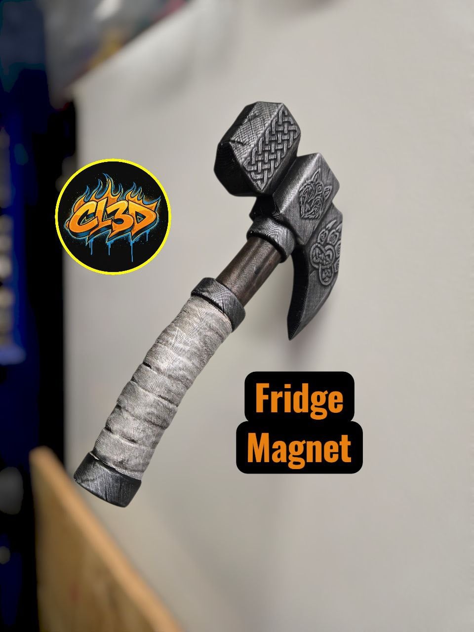 Wolf Axe Fridge Magnet 3d model
