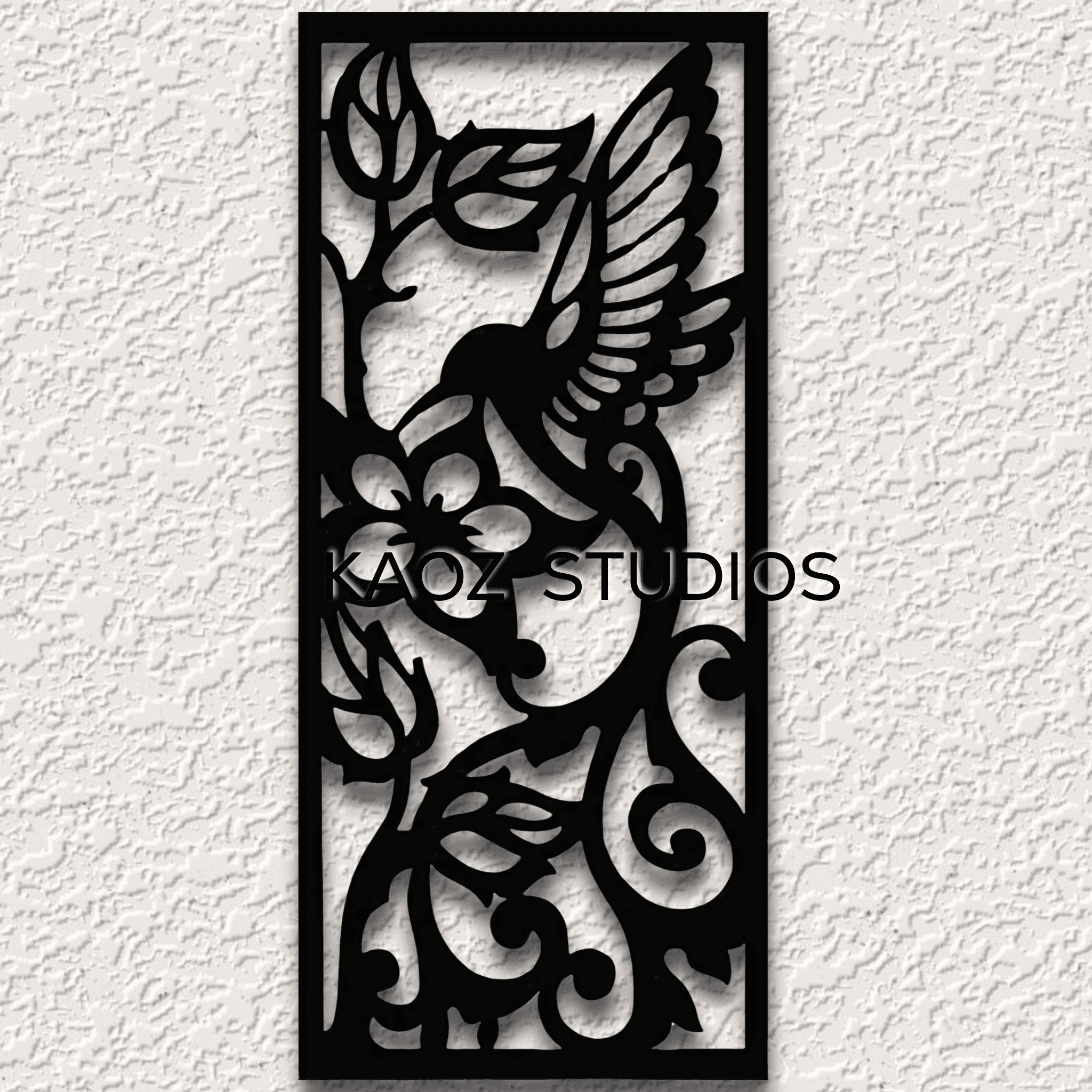 hummingbird wall art humming bird wall decor flowers decoration 3d model
