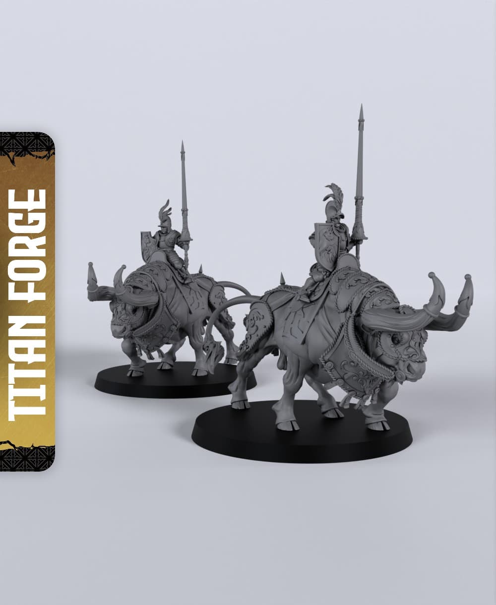 Bull Riders - With Free Dragon - 5e DnD Inspired for RPG and Wargamers 3d model