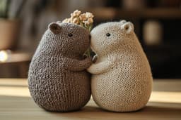 Knitted Capybara Couple Sculpture - Valentines 2025 3d model