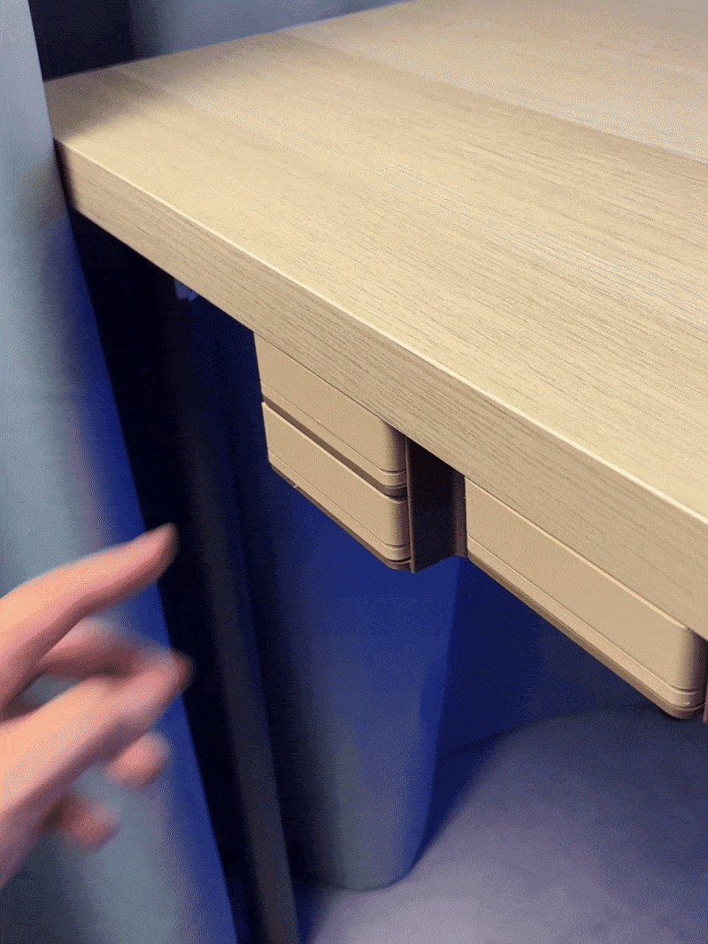 Modular Under Desk Drawer | 4×2 Gridfinity | Push-Push Lock 3d model