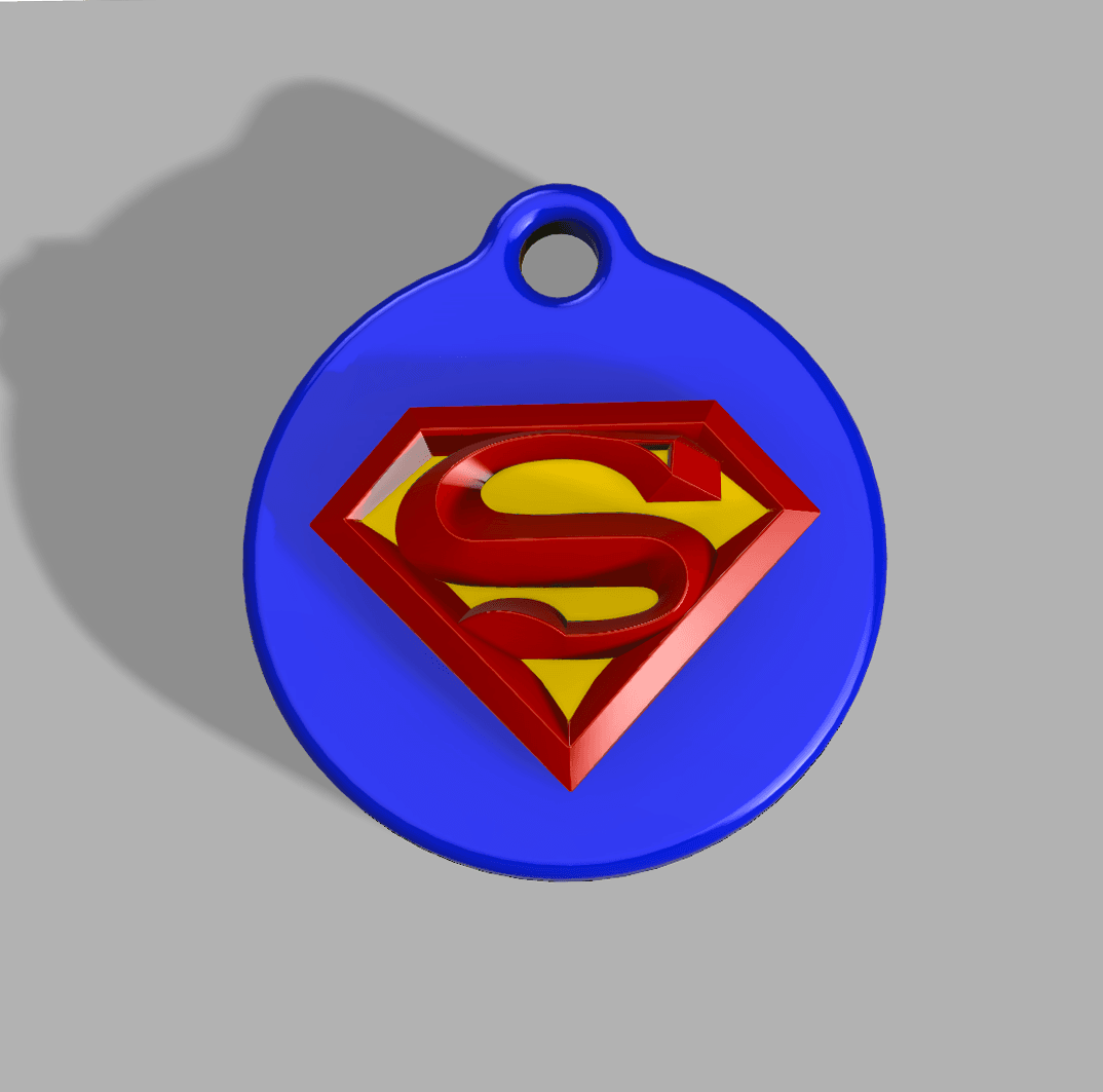 Superman Keychain- Zipper Pull 3d model