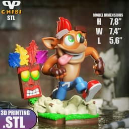 Crash Bandicoot Chibi STL for 3D Printing ChibiSTL 3DXM 3d model