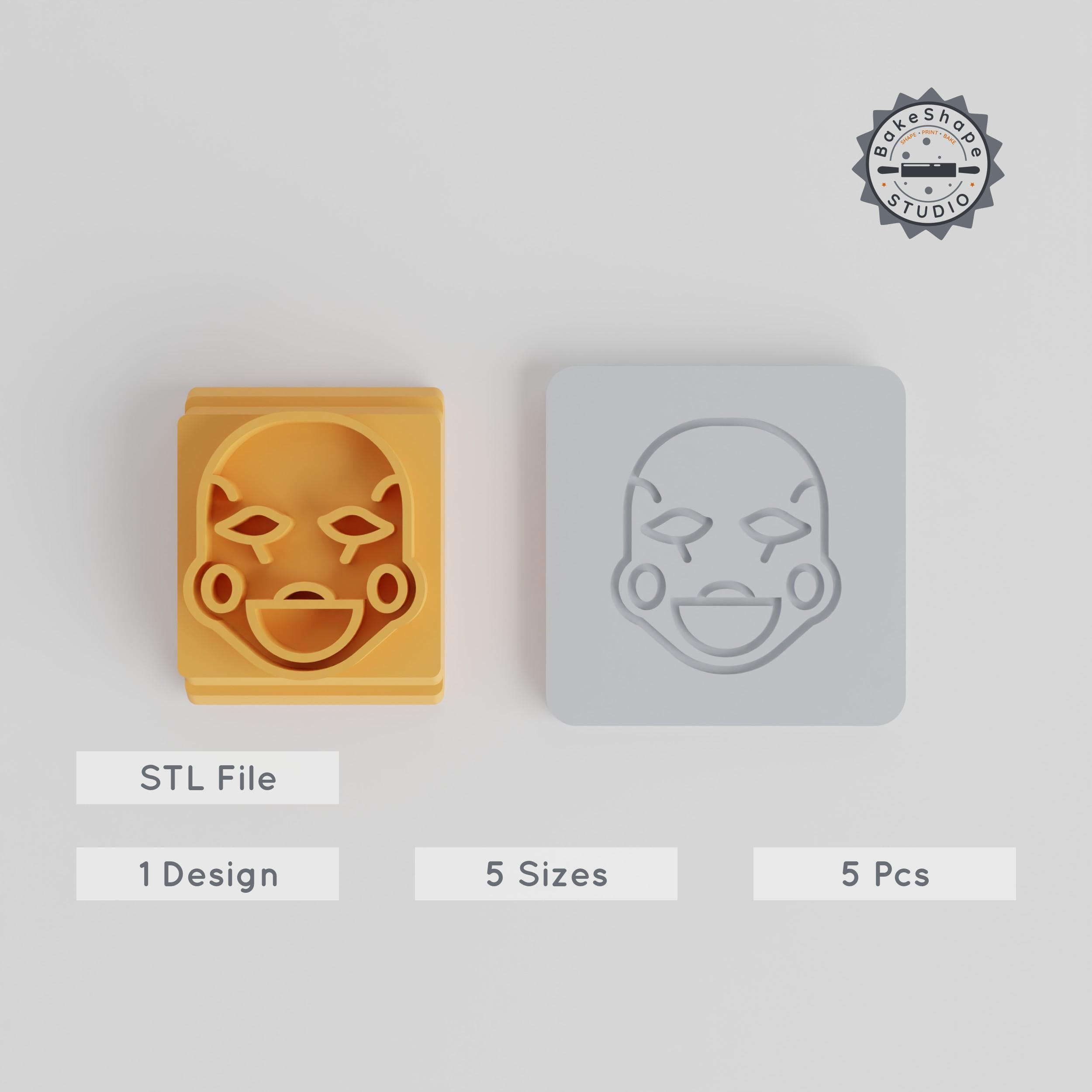 Halloween Mangol Stamp Tile Collection, 5 Sizes, Perfect for Clay & Cookies, Spooky Face & Horror Expression PRODUCT_1879 3d model