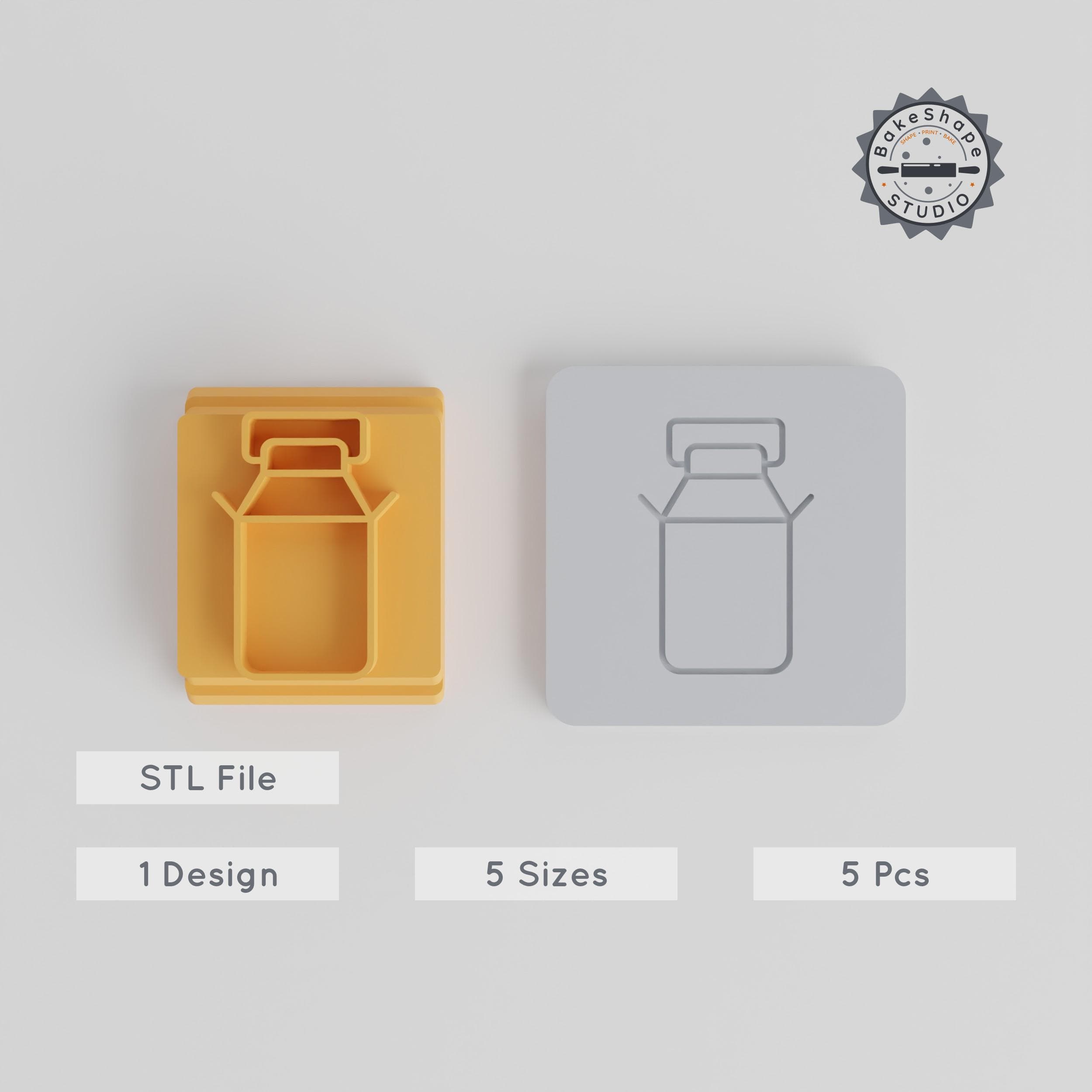 Milk Stamp Tile Collection, 5 Motif Sizes for Clay, Cookie & Fondant Crafting PRODUCT_5287 3d model