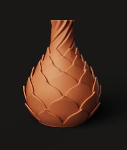 Dragon Egg Vase | Organic Leafy Planter | Fantasy Dragon Scale Pot | Unique 3D Printed Decor 3d model