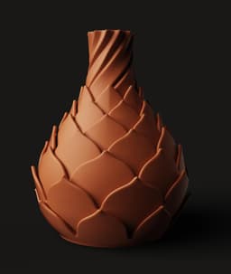 Dragon Egg Vase | Organic Leafy Planter | Fantasy Dragon Scale Pot | Unique 3D Printed Decor 3d model