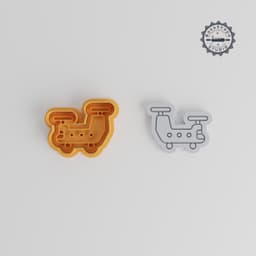 Army Helicopter Shape Cutter & Stamp Set, Perfect for Cookies & Fondant, 6 Piece Bundle, 3 Sizes, Military Chopper Design PRODUCT_3194 3d model