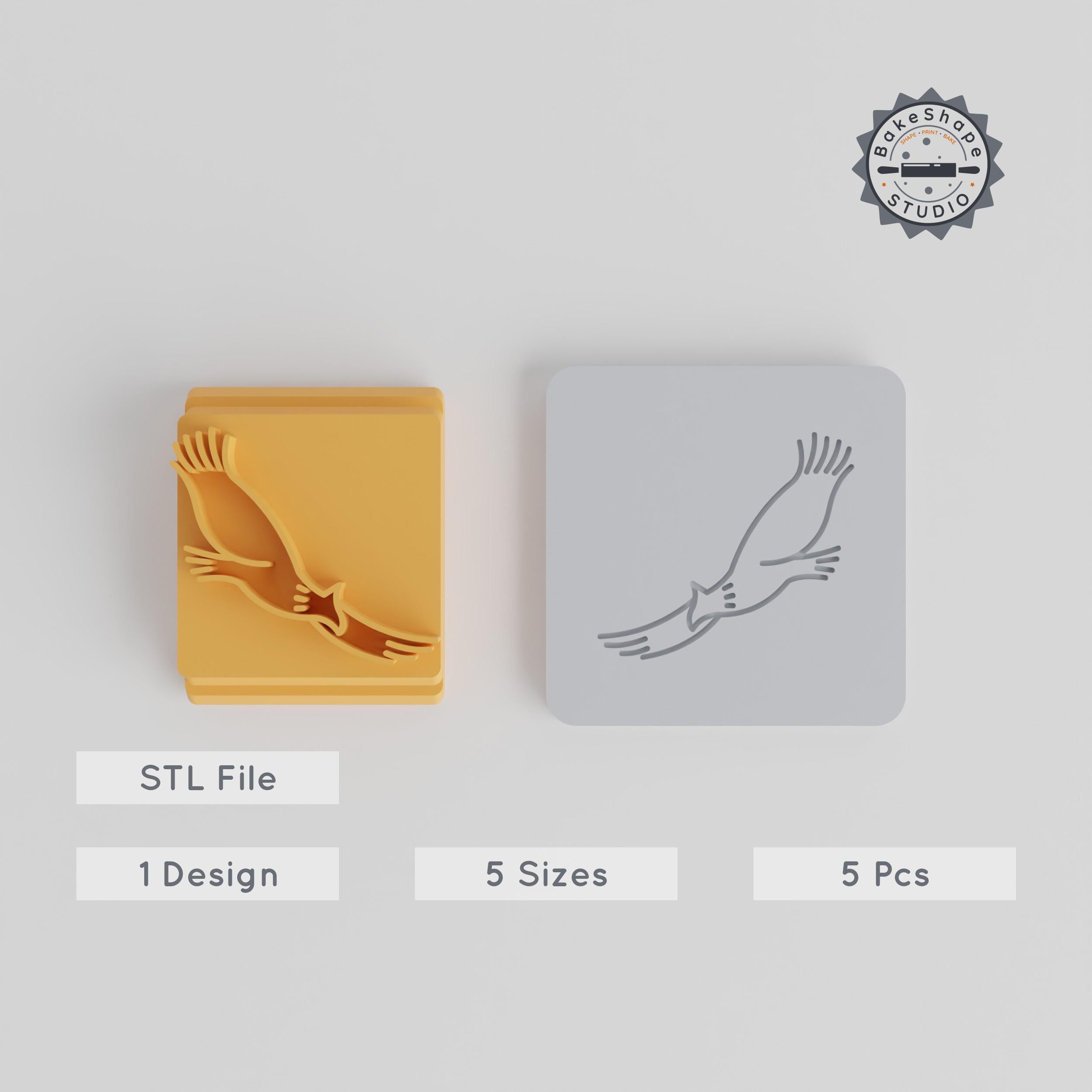 Eagle Stamp Tile Set, 5 Motif Sizes 20-40mm, Perfect for Clay, Cookies & Fondant Printing, Animal Design PRODUCT_3702 3d model