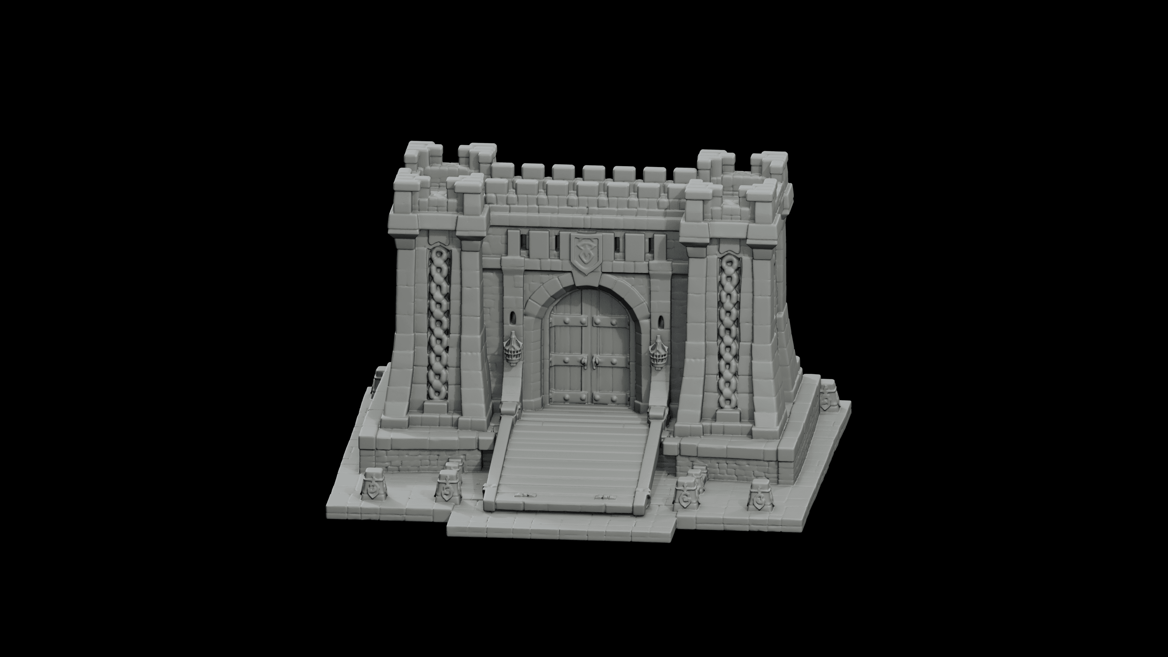 Fortress Drawbridge Gate STL - Printable D&D Tabletop Terrain 3d model