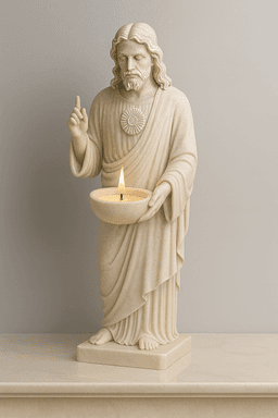 Sacred Heart Jesus Candle Holder STL 3d model
