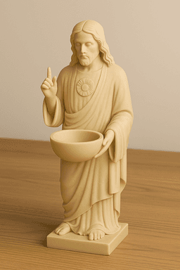 Sacred Heart Jesus Candle Holder STL 3d model