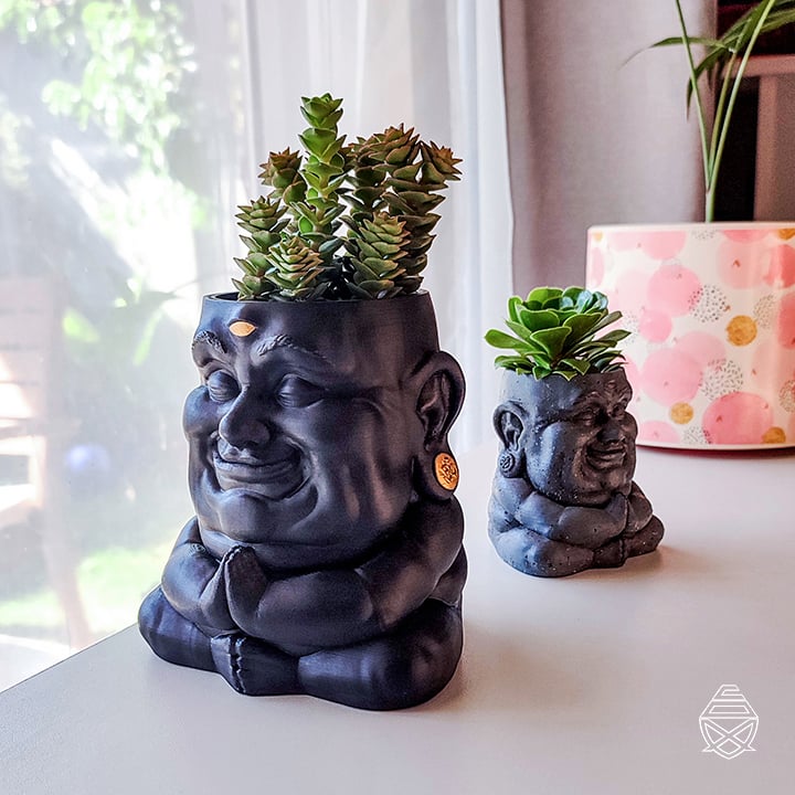 Buddha, flowerpot and pencil holder 3d model