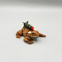 Missile Toad (Mistletoe Pun Holiday Flexy) | Pre-Painted + Optional 8mm Glass Eye Version 3d model