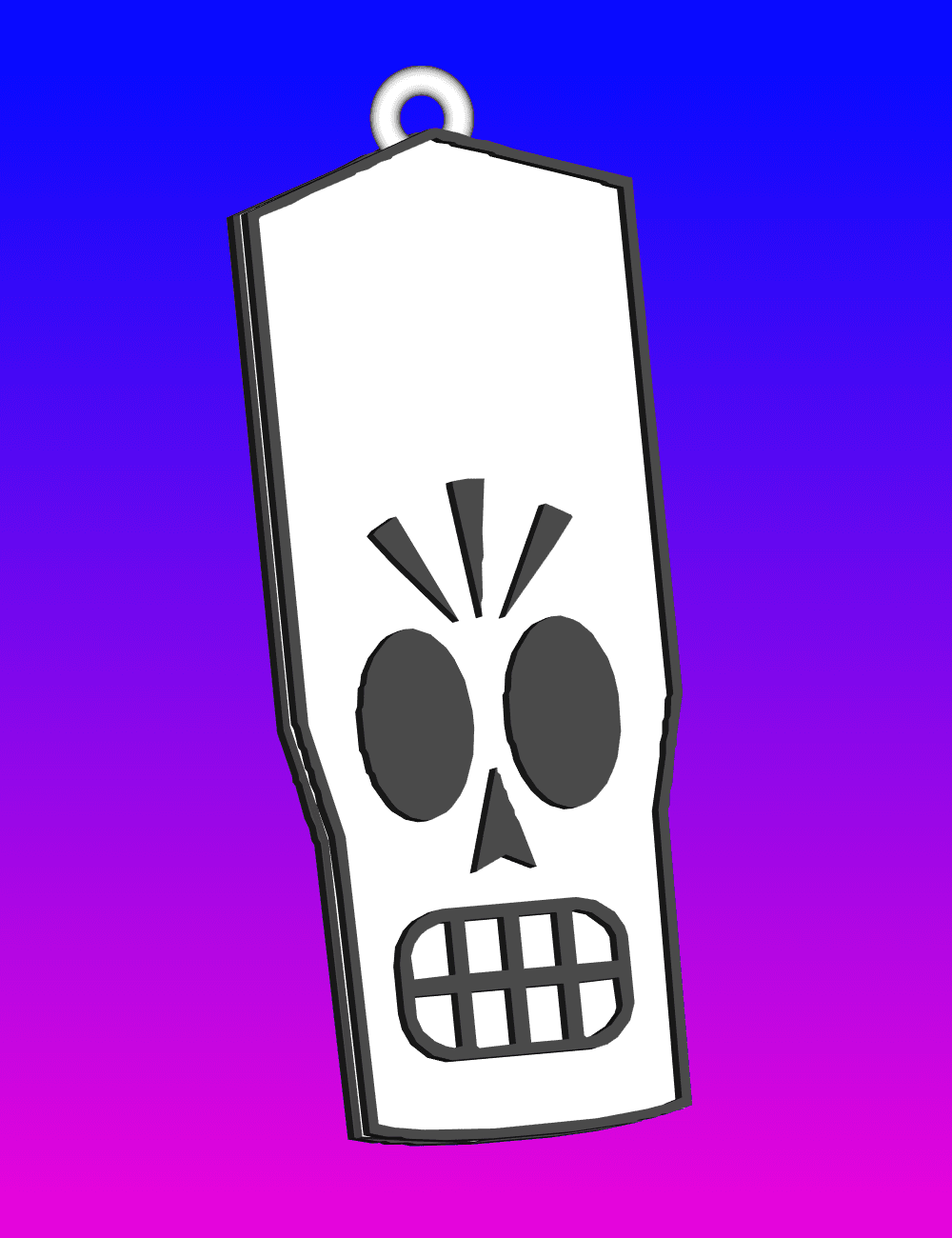 Grim Fandango Manny Manuel Calavera earring, keychain, dogtag 3d model