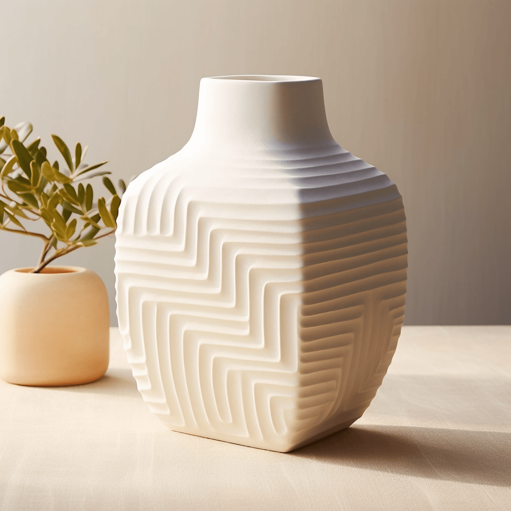 Tavoliere Vase – Geometric Textured Art 3d model