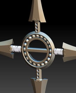 Yuffie 4-Point Shuriken Spinner XL 3d model