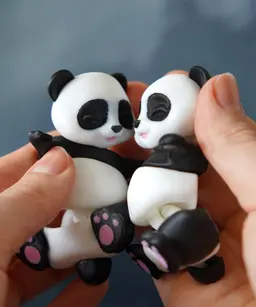 Peng the Flexi Panda - Magnetic Hand-Holding Companion 3d model