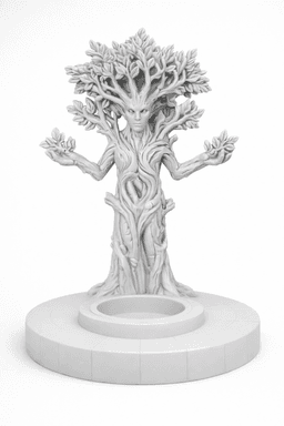 Forest Guardian Tealight Holder STL – Tree Spirit Fantasy Candle Decor 3d model