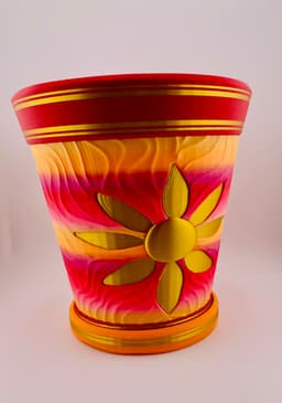 Carved Peachy Sunrise Pot 3d model