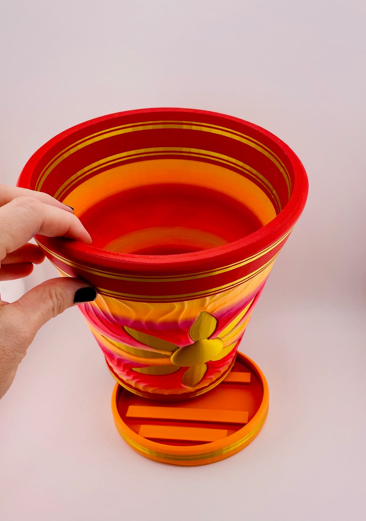 Carved Peachy Sunrise Pot 3d model
