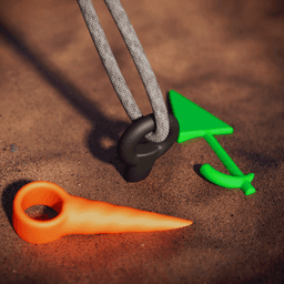 Tent Nail Peg | Summer Tools | Summer Gear | Three Designs 3d model